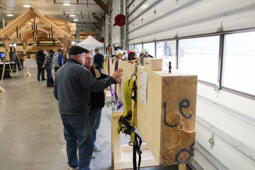 Visitors checking out the 10x24x20' beam