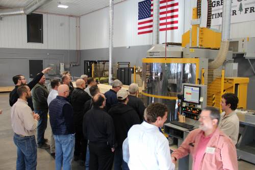 Intently watching the machine in action