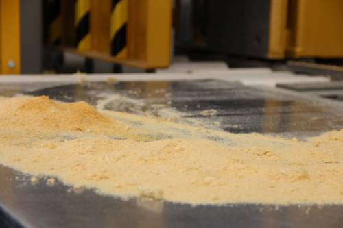 Sawdust on the machine
