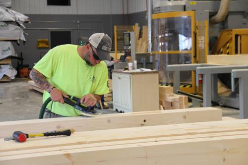 Many beams to prep for raising