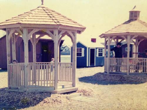 Gazebos on site (notice Everett & Chris)