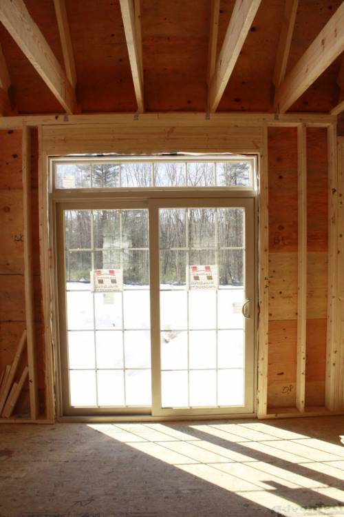 Sliding glass doors out to back deck