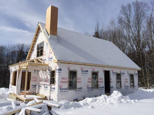 Working on the covered porch entry