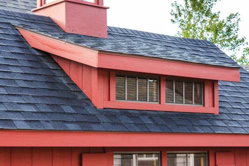 Victorian cottage transom dormer close-up