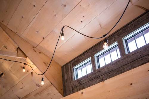 Looking up at the transom dormer