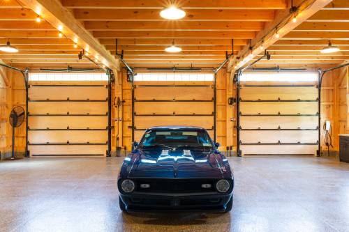 Barn Garage Interior with Clear Span Beams | Lenox Carriage Barn