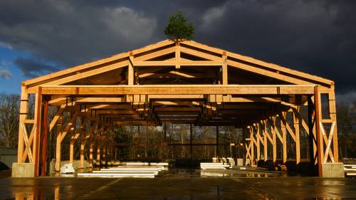 Airplane Hangar Timber Framing
