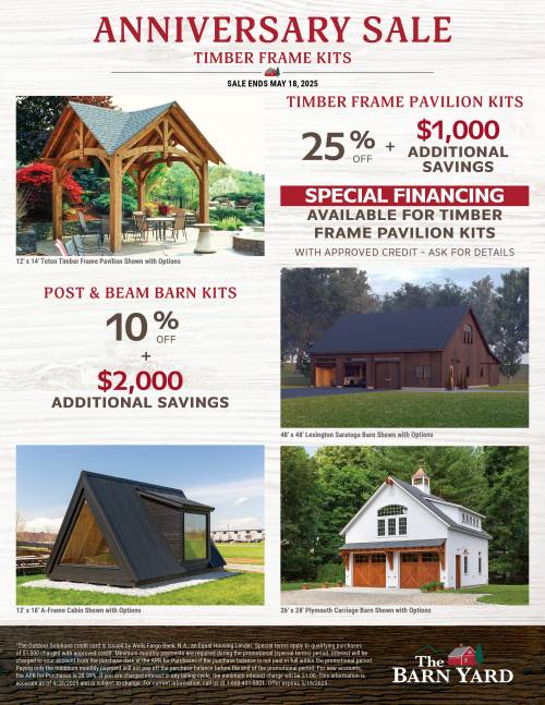 Anniversary Sale 2025 - Timber Frame Kits