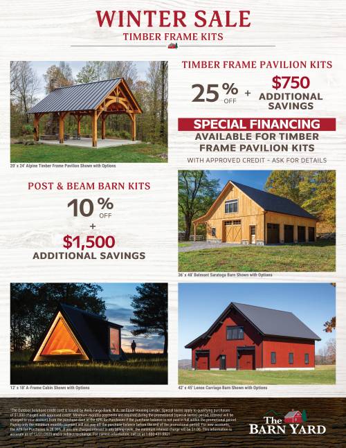 Winter Sale - Timber Frame Kits
