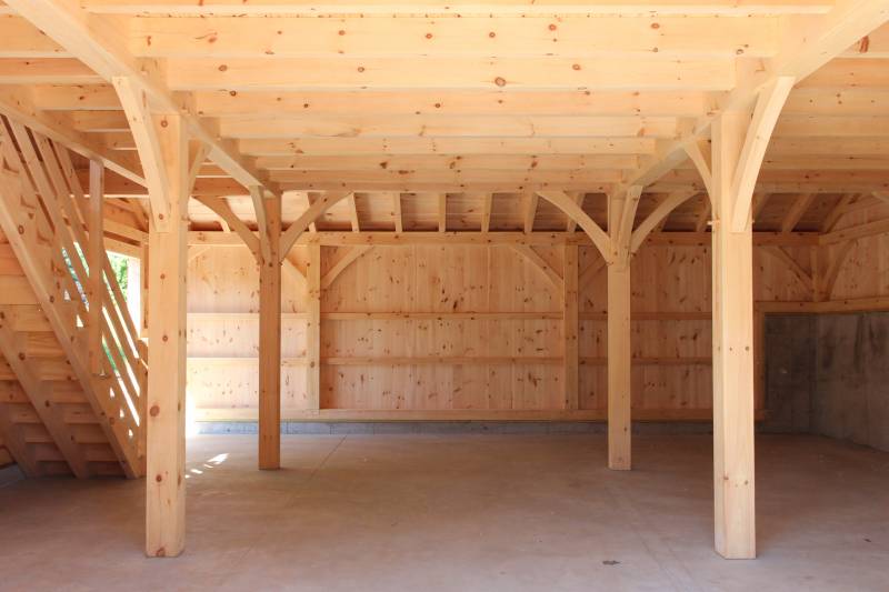 View from the front sliding door looking towards lean-to