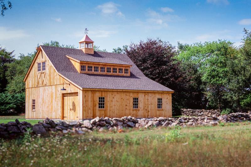 22' x 32' Post & Beam Carriage Barn with 12' Lean-To (Little Compton RI)