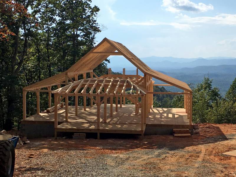 22' x 36' Carriage Barn with (2) 12' Lean-To Overhangs (Bostic NC)