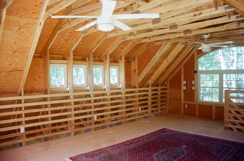 Interior of transom dormer