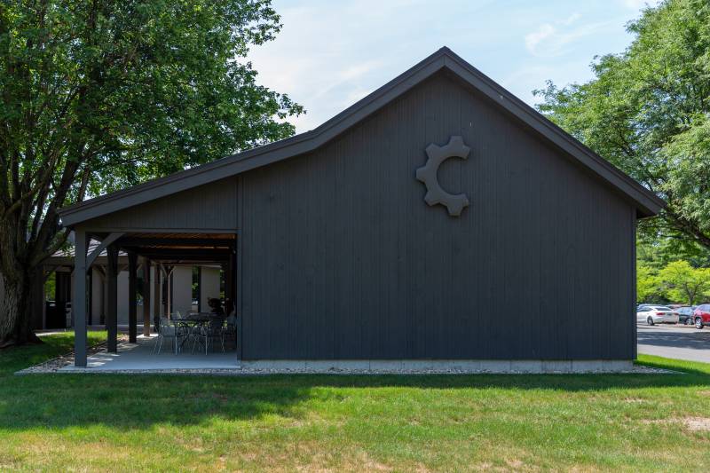 Profile of the Building with 10' x 60' Open Lean-To • Shiplap Pine Siding