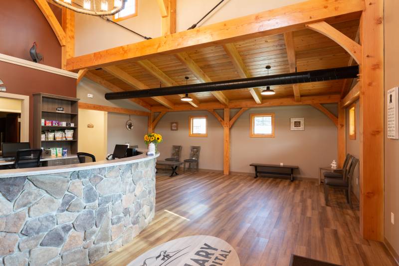 One Wing of the Monitor Barn with Timber Trusses Overhead