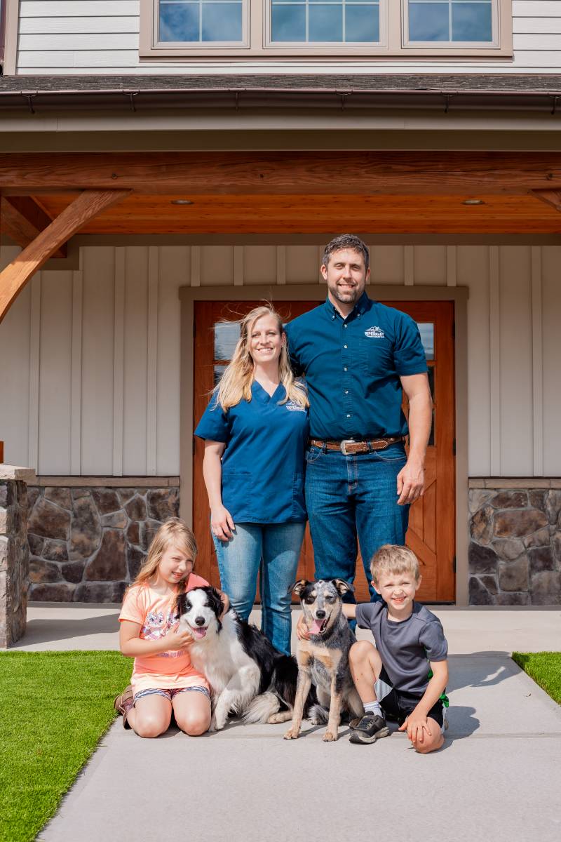 The Morey Family at the New Fenton River Veterinary Hospital in Stafford Springs CT