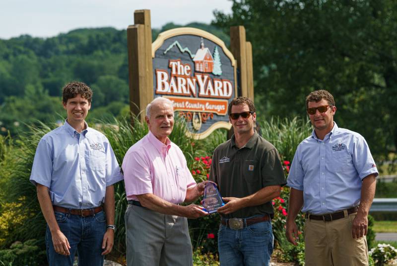 From L to R: Erik Koehler (Marketing Engineer) •Â Harry Kent (prior inductee into the Hall of Fame) • Everett Skinner IV (President) • Chris Skinner (Vice President)