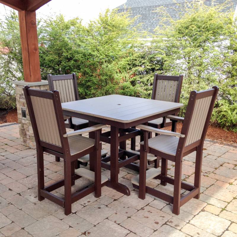 Poly square pub table (brown and light brown)