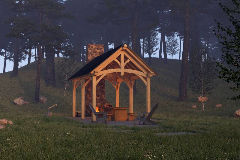 12' x 20' Teton Timber Frame Pavilion Kit