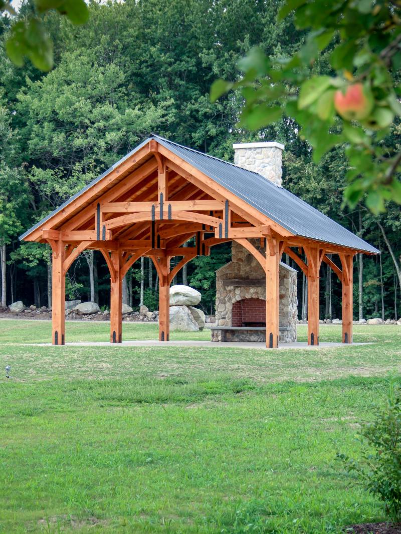 20' x 24' Alpine Timber Frame Pavilion, North Granby, CT