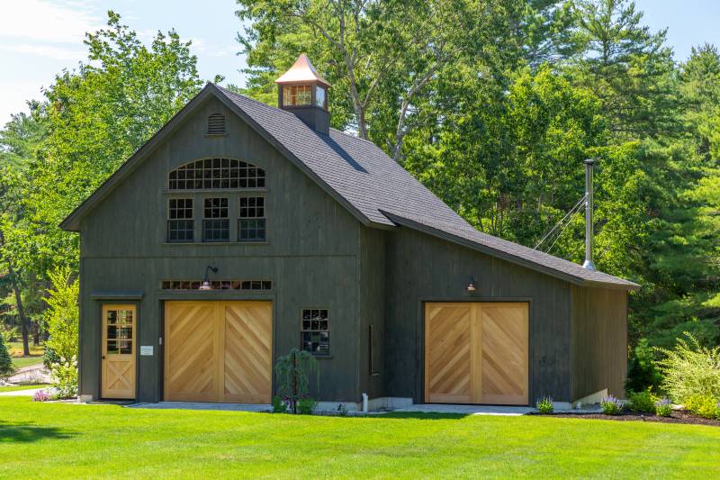 34' x 36' Lenox Carriage Barn with 12' x 30' Enclosed Lean-to Overhang