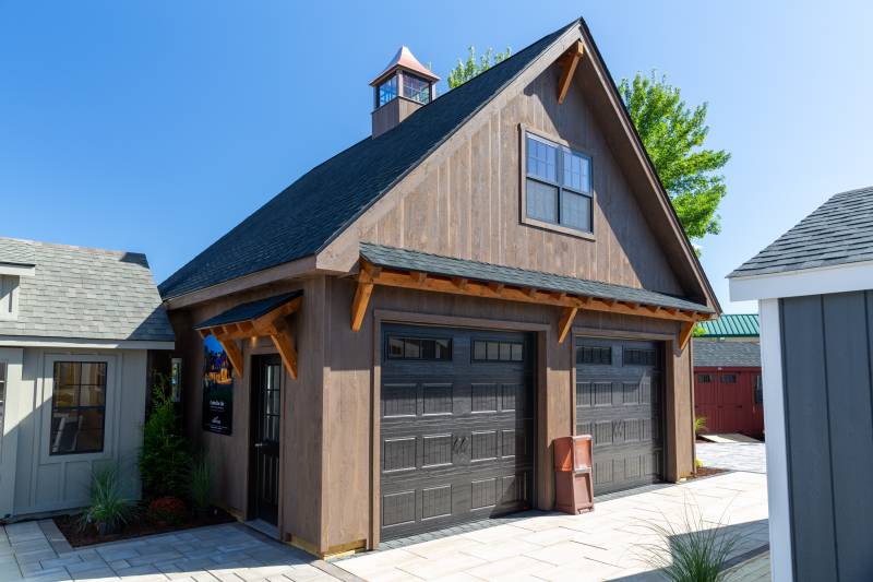 big_e_2023-of3a2857 24' x 24' Newport Garage with Timber Frame Eyebrow Roof + Accents