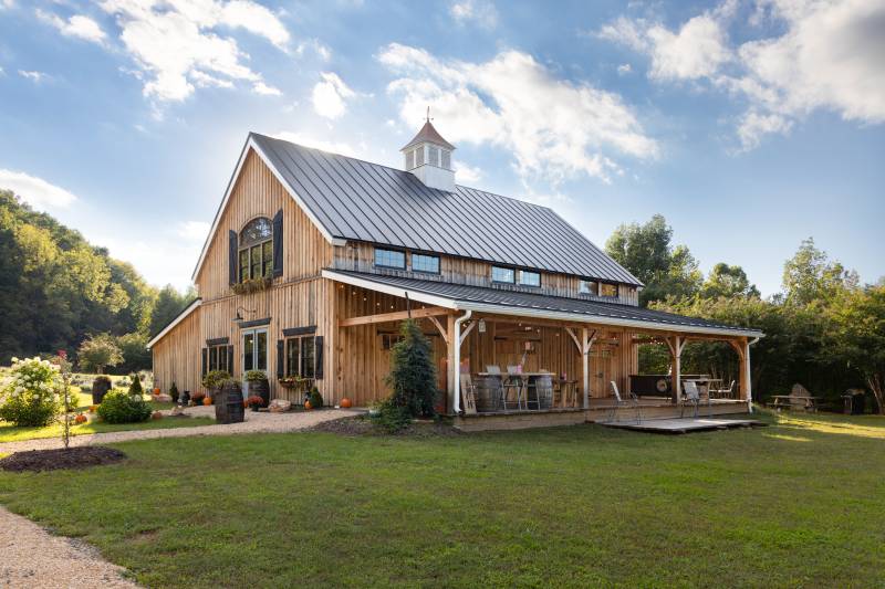 46' x 48' Lenox Carriage Barn Kit with a 16' Open Lean-to, Nellysford, VA