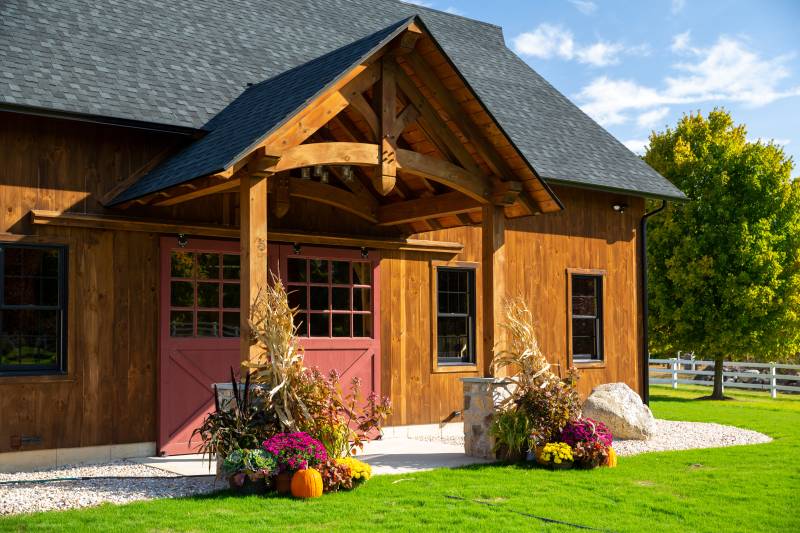 32' x 48' Plymouth Carriage Barn with 18' Open Lean-To, North Granby, CT