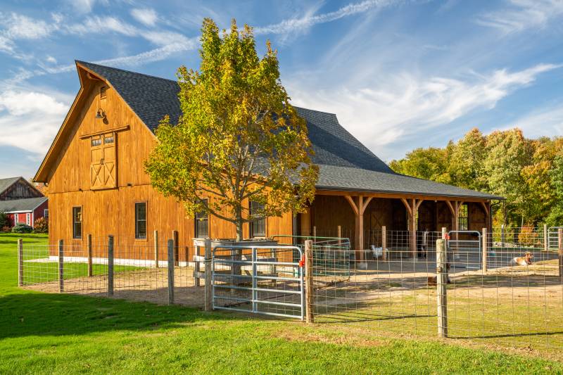 32' x 48' Plymouth Carriage Barn with 18' Open Lean-To, North Granby, CT