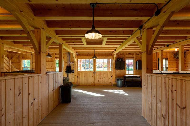 32' x 48' Plymouth Carriage Barn with 18' Open Lean-To, North Granby, CT