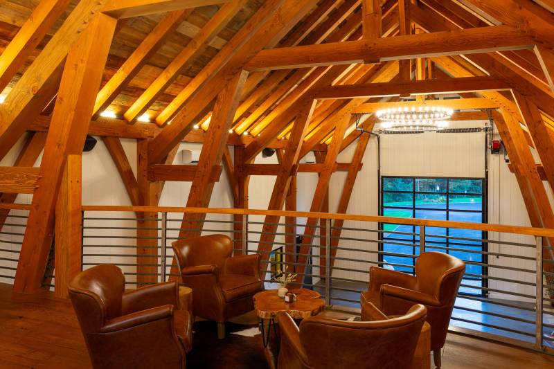 View From The Gallery Loft • Sling Brace Timber Frame Design