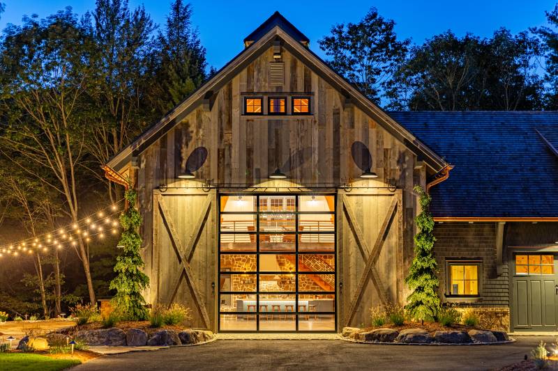 Reclaimed Barn Board Siding • Custom Sliding Doors