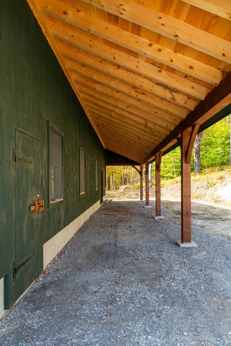 Under the Open Lean-to Timber Frame Overhang