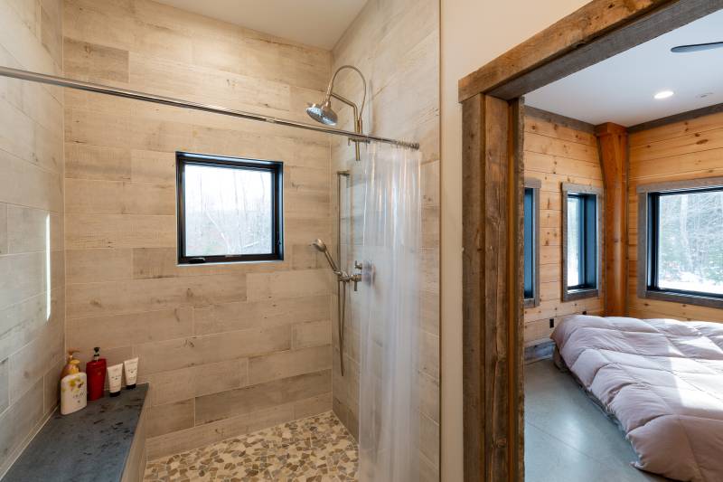 Bathroom • Mountain Modern Custom Timber Frame Home