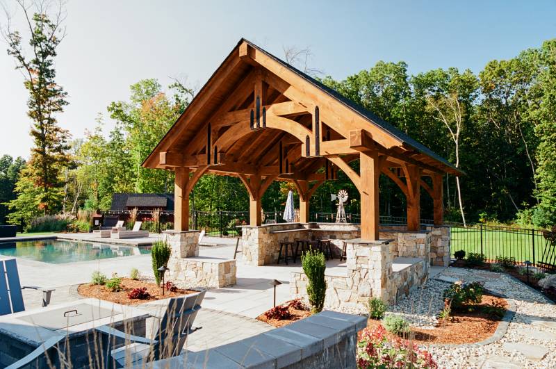 16' x 20' Alpine Timber Frame Pavilion, Ellington, CT