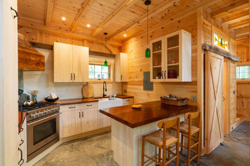 Kitchen with Storage Cabinets and Breakfast Bar