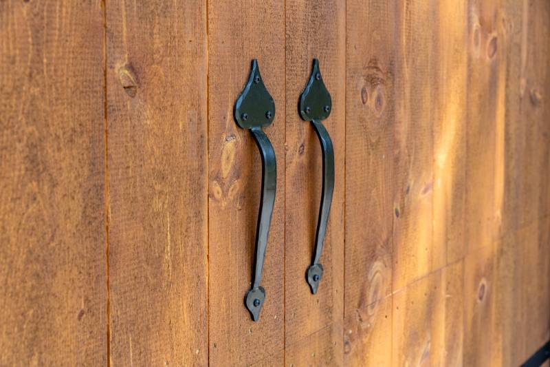 Antique Hardware on Pine Sliding Doors