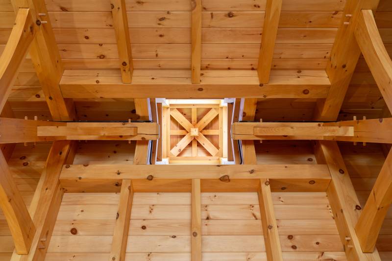 Directly Under the Timber Frame Cupola