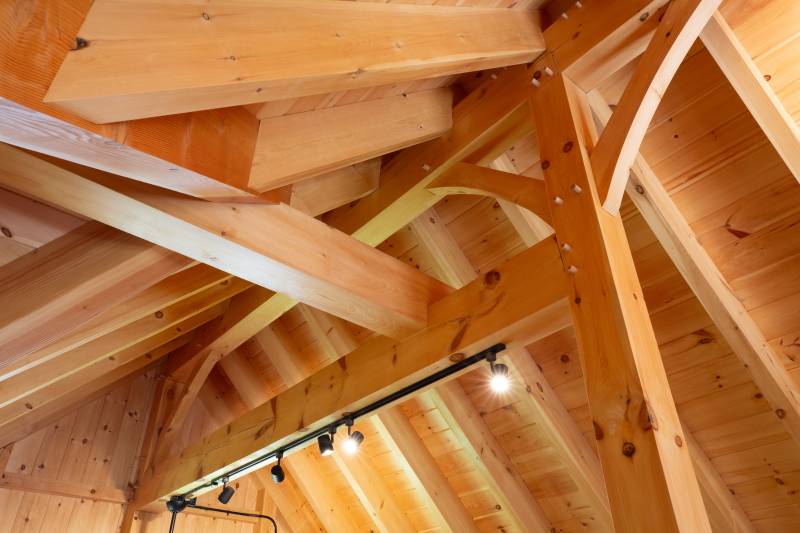 Authentic Mortise & Tenon Post & Beam Construction Throughout