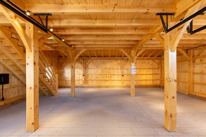 Facing the Back of the Barn • Post & Beam Construction