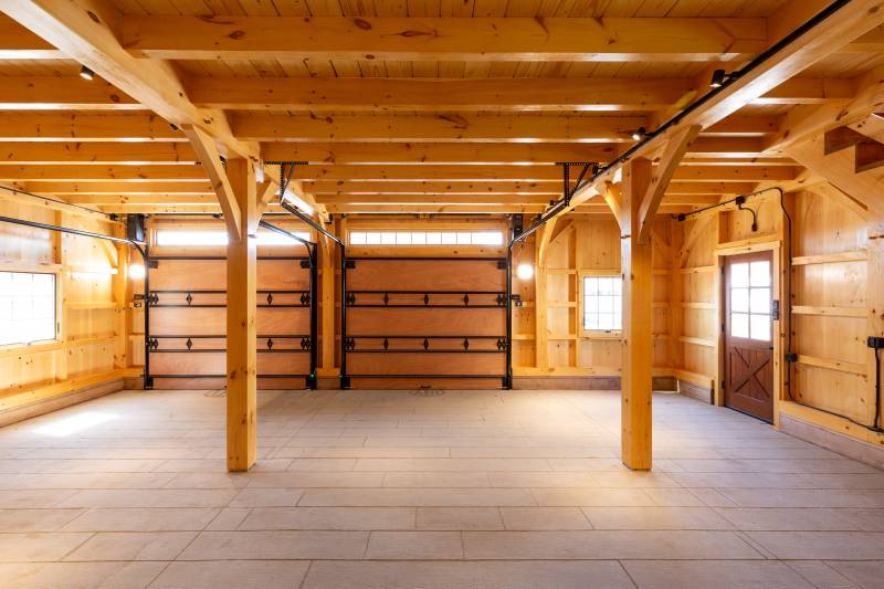 Looking Towards the Overhead Doors • Timber Frame Barn