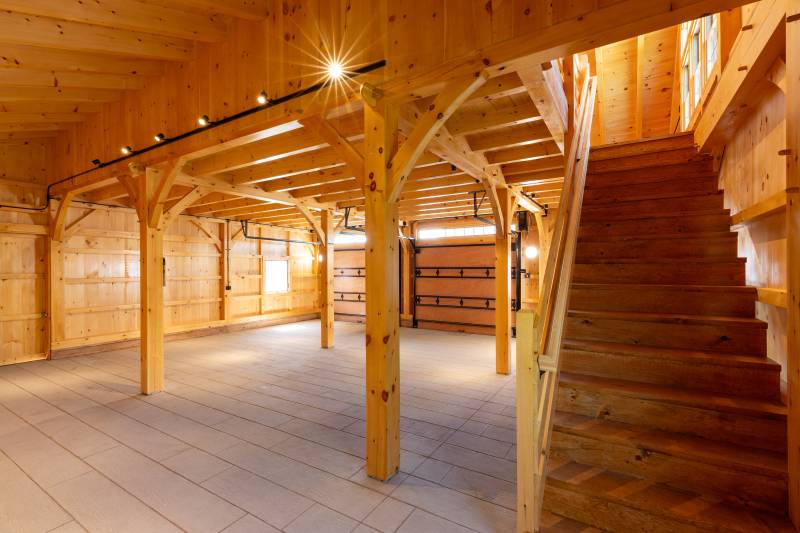 Stairs to the Second Floor Loft • Post & Beam Barn