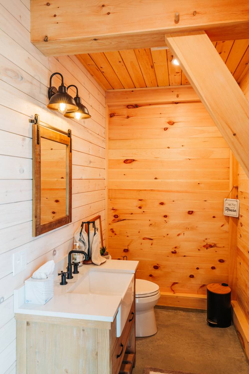 The Bathroom • Post & Beam Pool House