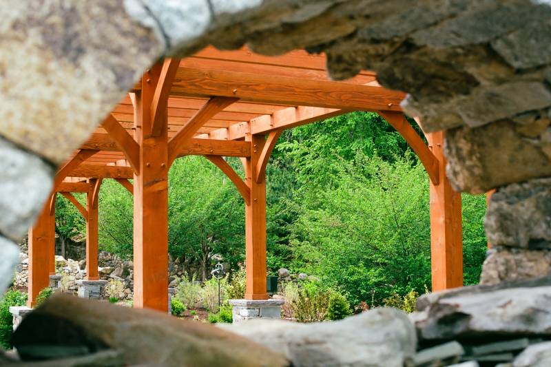 Looking Through the Stone Arch • Post & Beam Construction
