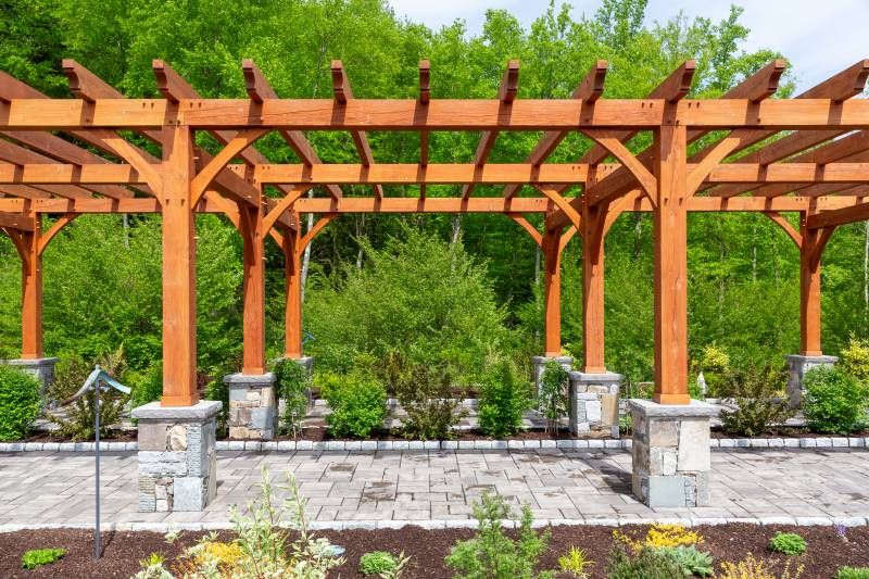 Pergola Rafter Ends Are Scrolled For Added Detail