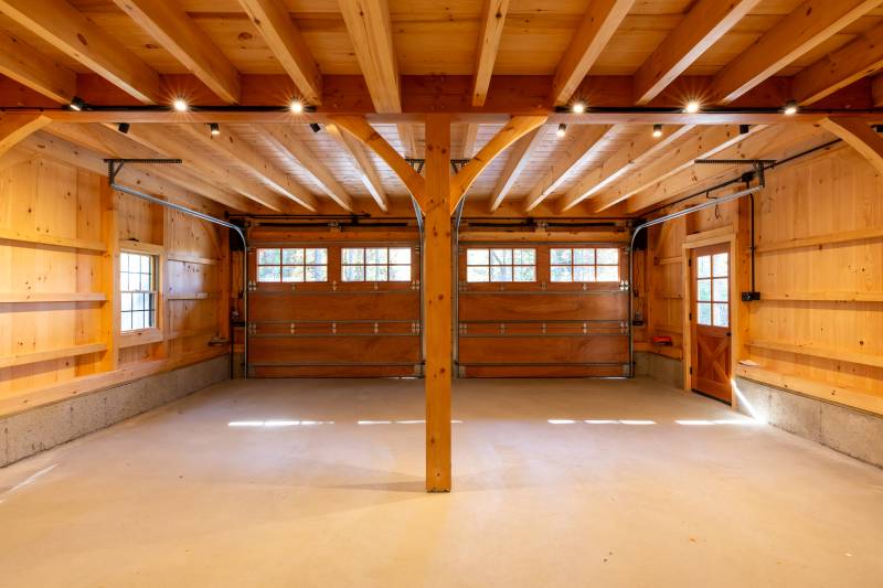 Looking Towards the Overhead Doors • Post & Beam Barn