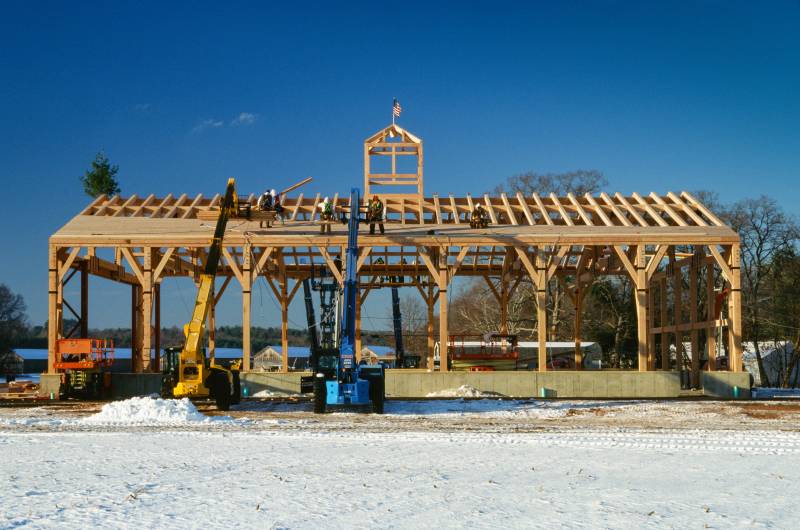 Roof Decking • 76' x 105' Timber Frame Airplane Hangar