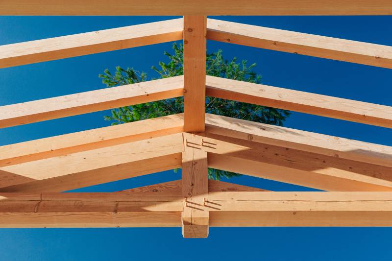 Authentic Mortise & Tenon Joinery Throughout the Hangar