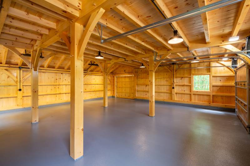 Epoxy Floor Finished by Customer • Post & Beam Barn