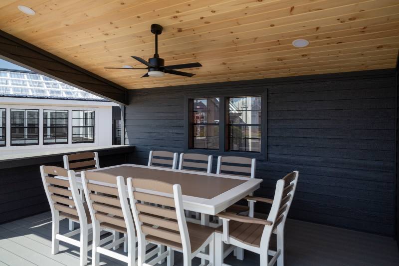 12' x 28' Modern Studio Pool House • Covered Porch Interior